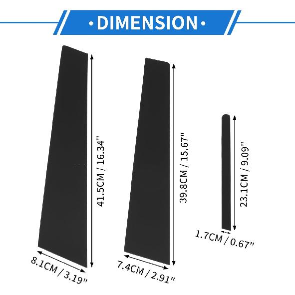 6 Pcs Door Pillar Window Trim for Kia Forte K3 2014-2018 Black Front Rear Left Right Anti Scratch Sticker Pillar Posts Door Outer Exterior Cover