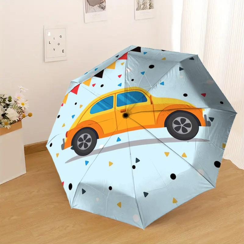1 PZ auto, Ombrello Pieghevole Automatico Antivento Compatto da Viaggio con Motivo Celebrativo, Apertura/Chiusura Automatica, Regalo-75