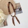 Korean Style Leopard Print Beaded Long Narrow Scarf For Women Summer