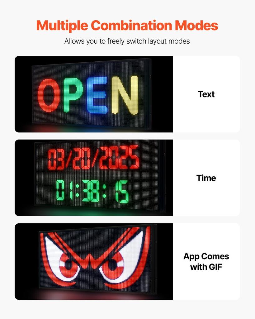 40x18in Programmable LED Sign Digital Scrolling Display Board P6 Fullcolor