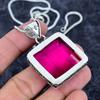 Pink Rubillite Gemstone Handmade 925 Sterling Silver Jewelry Pendant 1.89" M-3225