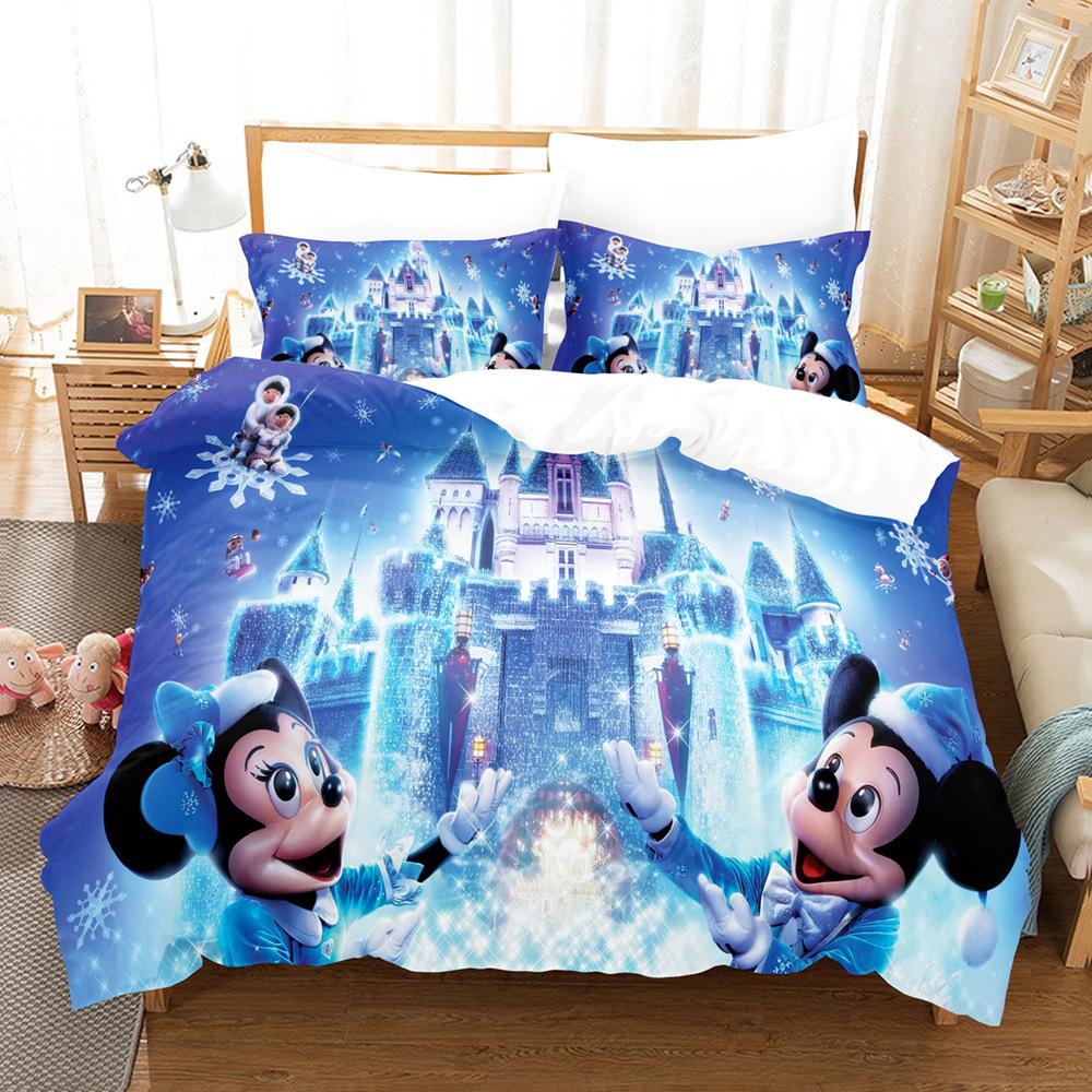 3D Cartoon Animation Bedding Three-Piece Digital Printing Microfiber Polyester Cotton Quilt Cover