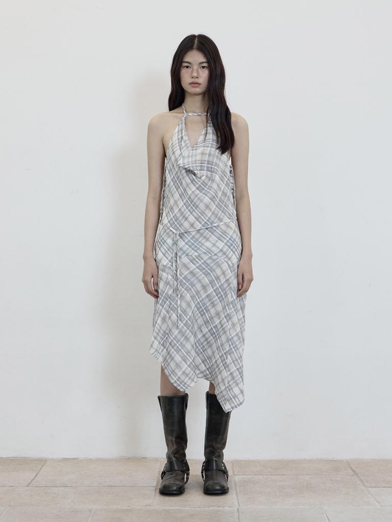 Deoenel Plaid Dress - [Beige]