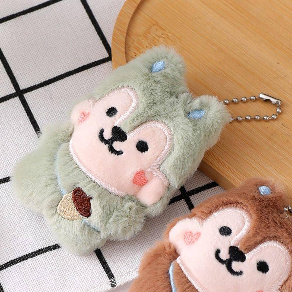 PP Cotton Squirrel Plush Keychain Squirrel Cartoon Plush Toys Penguin Plush Doll  Bag Decoration