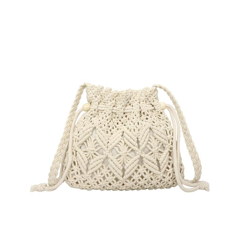 Woven Straw Bag Women's Summer Versatile New Fashion Niche Messenger Bucket Bag Seaside Beach Bag