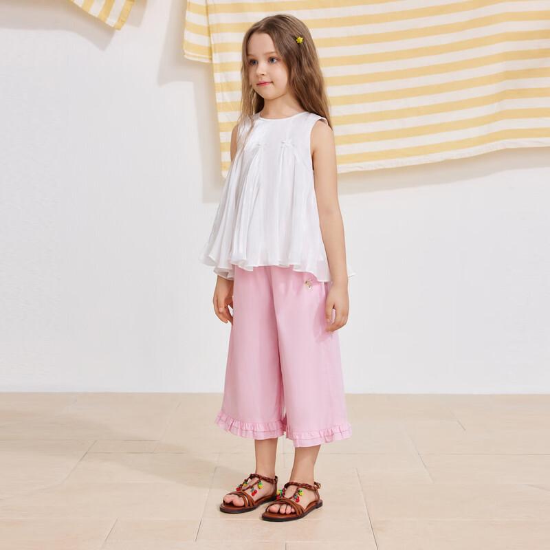 PawinPaw Girls' Cartoon Bear A-line Top & Pants Set