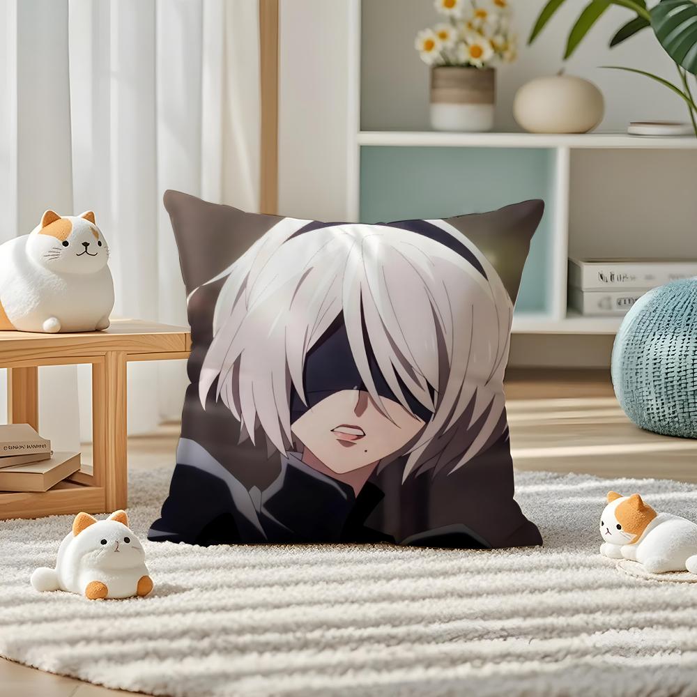Video Game Cool N-NieR Automata Sexy Pillow Case Silky Elegant Comfort Sofa Bed Invisible Zipper