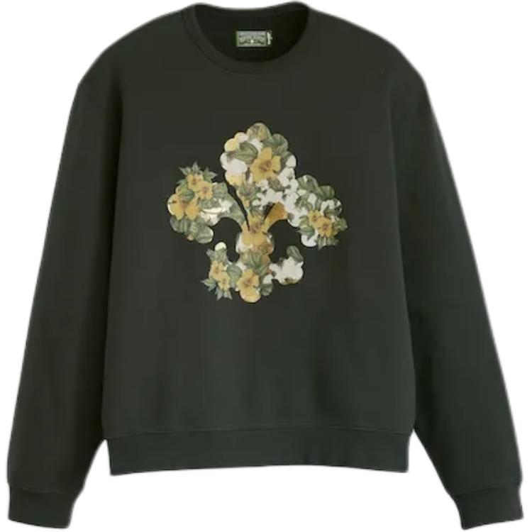 

Коллаборация Levis X Denim Tears SS25 Свитшот мужской с принтом в виде ирисов, свободный, повседневный, удобный, с рубчатой отделкой, круглым вырезом 000VM0000 M