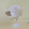 Newborn Lace Bonnet Embroidered Flower Princess Hat for Infant Girl Boy Sweet Large Brim Sun Visor Hats