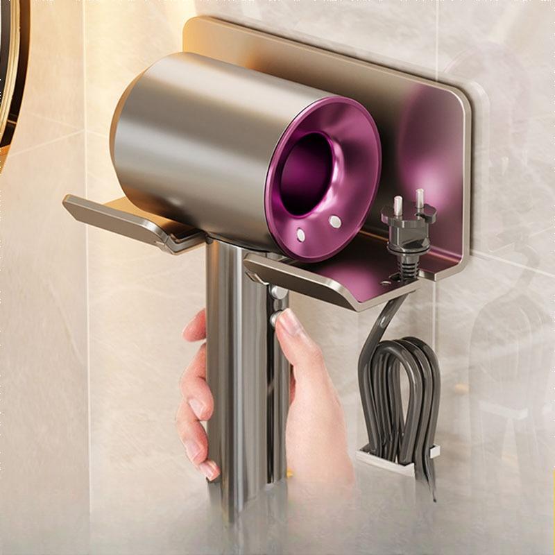 Hair Dryer Stand, No Need for Drilling, Bathroom Storage Rack, Hair Dryer Hanging Rack, Multi-functional Hair Dryer Placement Rack