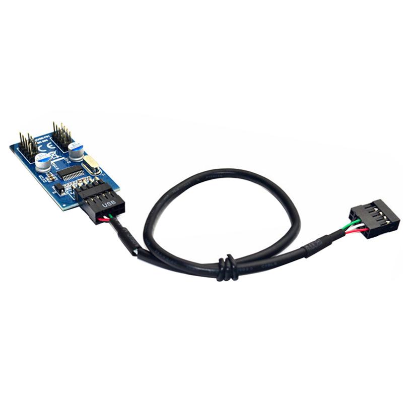 

9Pin USB Header Male 1 To 2/4 Female Extension Cable Card Desktop 9Pin USB HUB USB 2.0 9 Pin Connector Adapter 30Cm 3PCS-B61B