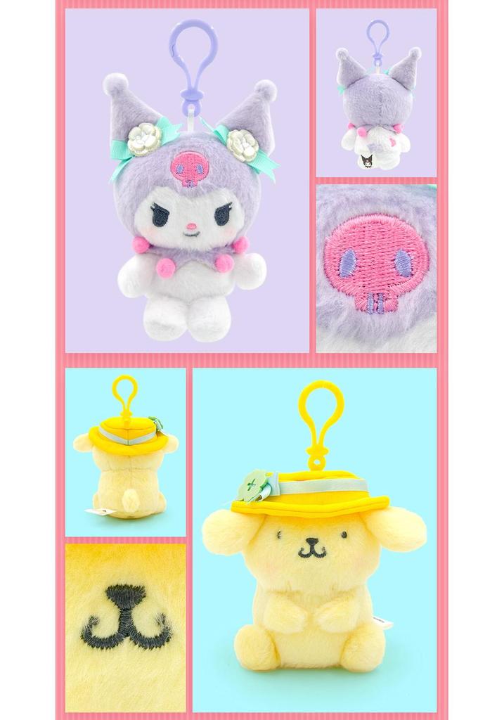 Sanrio Kuromi Flower Pendant Hello Kitty Plush Charm