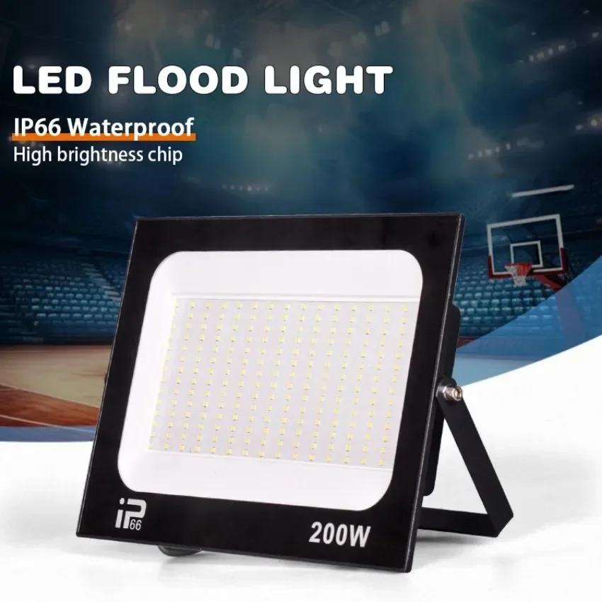 200W LED Floodlight Spotlight Outdoor IP66 Waterproof Courtyard Light Porch Garden Garage Street Indoor Outdoor Lighting AC220V