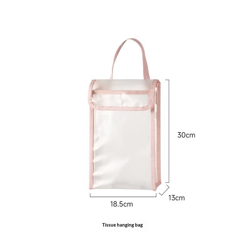 

M-Waterproof And Breathable Tissue Box Wall-mounted Tissue Bag Portable Tissue Storage Box For Home розовый