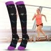 1 Paar Outdoor-Sport Kompressionssocken Laufen Radfahren Bergsteigen Wadenlange Socken (L XL)Schwarz