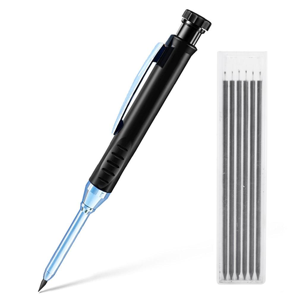 4-1Pack Solid Carpenter Pencil with Refill 40mm Long Nosed Deep Hole Mechanical Pencil Marker for Woodworking Construction