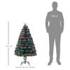 4 Feet Prelit Artificial Christmas Tree with Multi-Coloured Fiber Optic LED Light, Holiday Home Xmas Decoration, Green