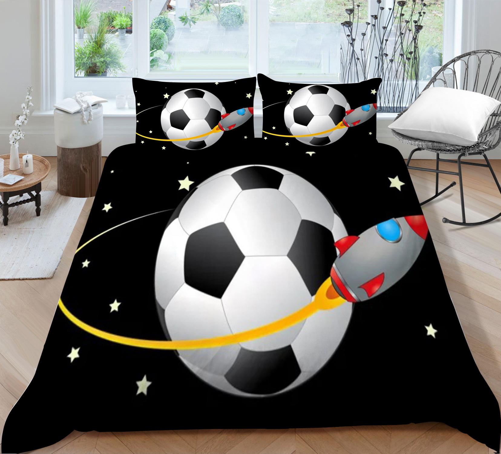 

Quilt Cover Pillowcase Three-Piece Set Ball Series 3D Digital Printing Polyester Fabric EU single 135*200