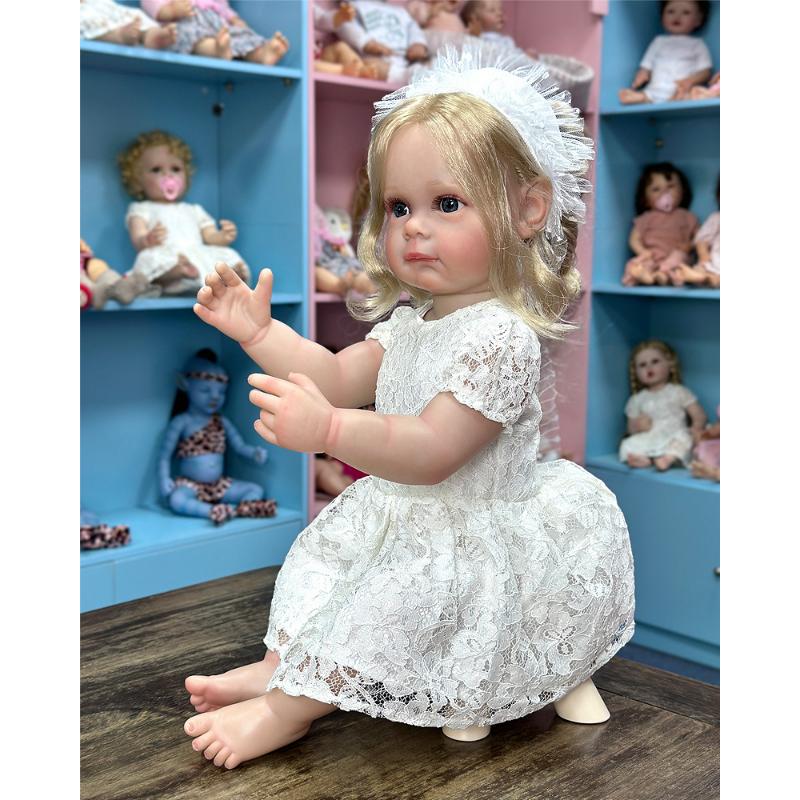 55CM waschbare lebensechte weiche handbemalte Simulation Baby Reborn Puppe Kinder begleiten Spielpuppe