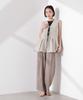 Nano Universe Vest and Blouse with Ribbon Tie Be F 040 Beige Women's Linen-Like Two-Way (Can Matched) 673-5121323