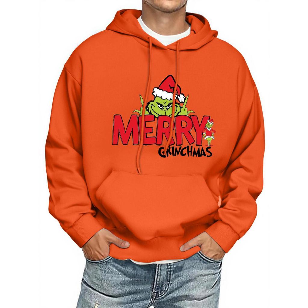 Men's Print Hooded Sweatshirt Long-Sleeve Casual Pullover Hoodie Hooded Sweatshirt