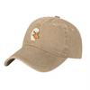 Duck Face Logo Washed Canvas Baseball Cap Unisex Adjustable Hat Casual Streetwear Style Fashionable Outdoor Sun Protection Hat