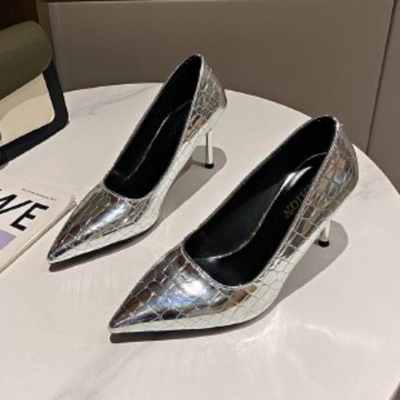 

Мода 2025 Лето Новые Остроносые Туфли на Высоком Каблуке Женские Сандалии Повседневная Обувь с Мелким Вырезом Модная Элегантная Платье Женские Туфли-Лодочки Каблуки Женщины 45