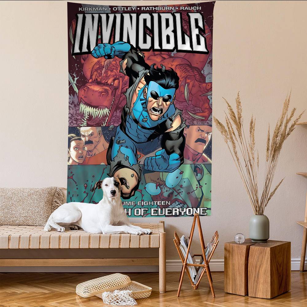 Anime I-Invincibles Hero Tapestry Art Printing Japanese Wall Tapestry Anime Wall Hanging Home Decor 100X70CM