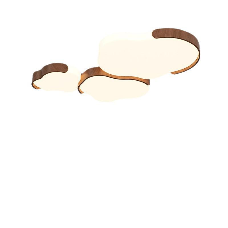 Mid-Century Style Walnut Cloud Ceiling Light - Full Spectrum, Eye Protection, Warm & Romantic Lighting for Living Room or Master Bedroom