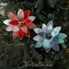 25CM Artificial Poinsettia Flower Glitter Sequins Christmas Glitter Flower Sparkling DIY Christmas Flower
