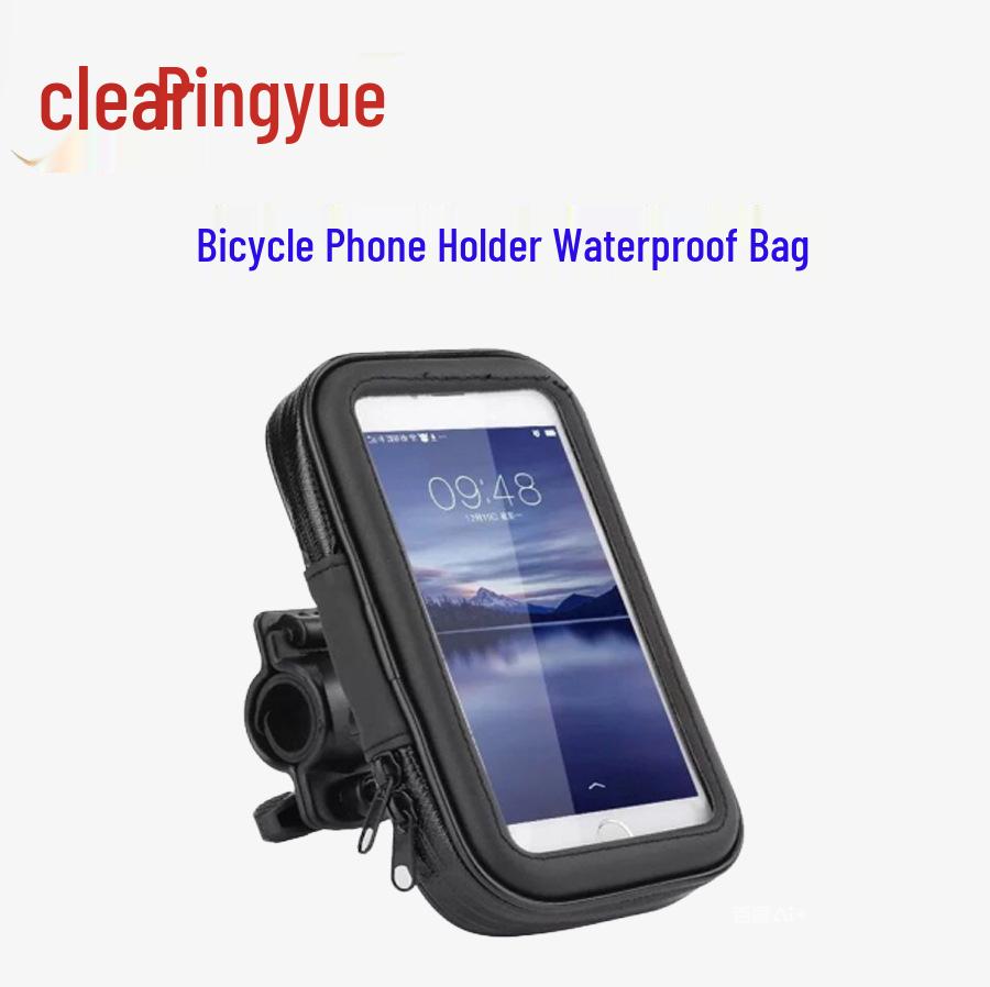 Shockproof Waterproof Bicycle Phone Holder Bag Black Bicycle Phone Holder Waterproof Bag