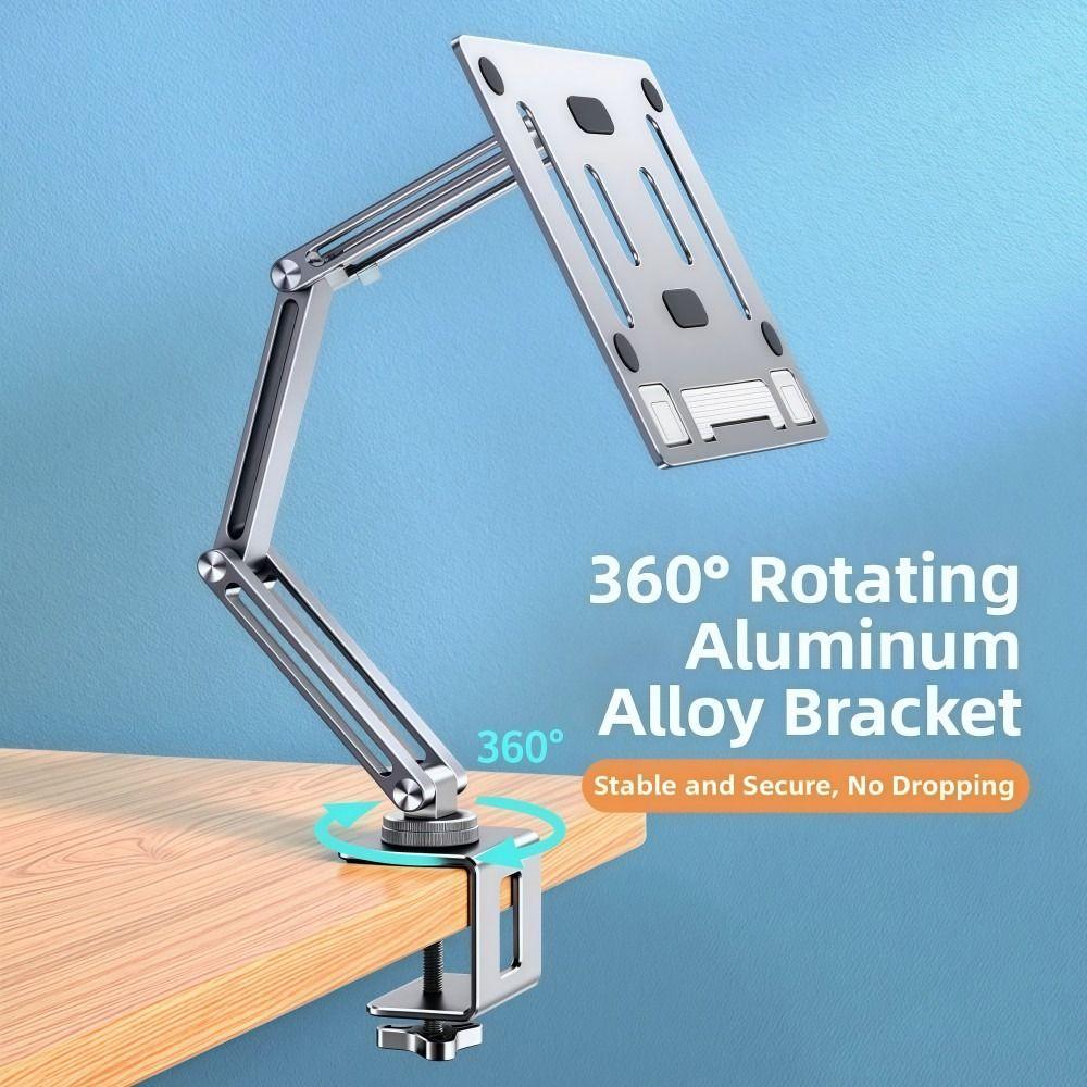 360°Rotatable Laptop Stand Single Arm Tablet Holder Laptop Desk Mount  For 17"Inches Notebook