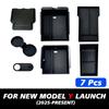 For Tesla New Model Y 2025 Launch Juniper ABS with Silicone Non-slip Mat Console & Armrest Storage Box Upper and Lower Watercup