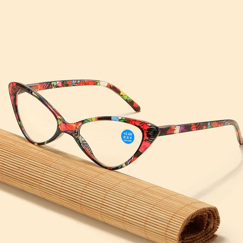 Unisex-Lesebrille mit Blaulichtfilter für Damen und Herren, Katzenaugen-Brille, Weitsichtigkeit, Korrekturbrille, modisch, ultraleicht, HD, Hyperopie