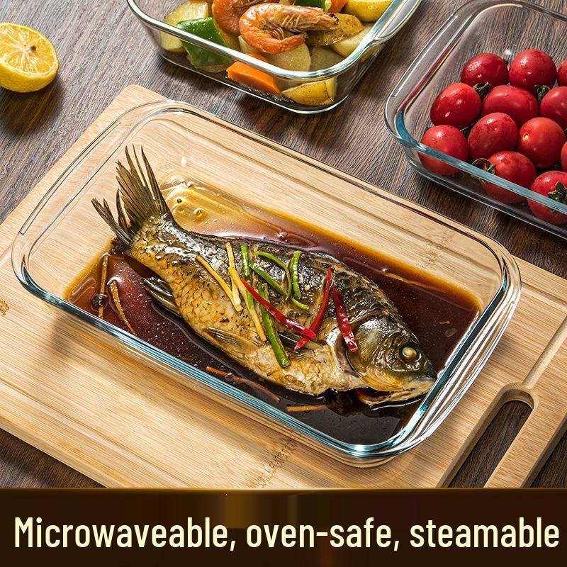 High-Temperature Resistant Rectangular Borosilicate Glass Baking Dish