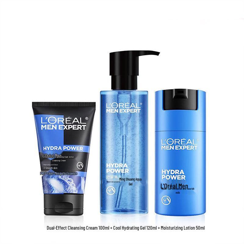 Увлажняющий набор L Oréal для мужчин: Очищающее средство для лица и Гидро-гель лосьон