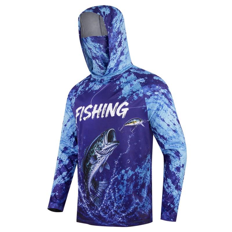 Quick-Dry Breathable Fishing Shirt Long Sleeve Hooded UV Protection Outdoor Sport Apparel Men Fall