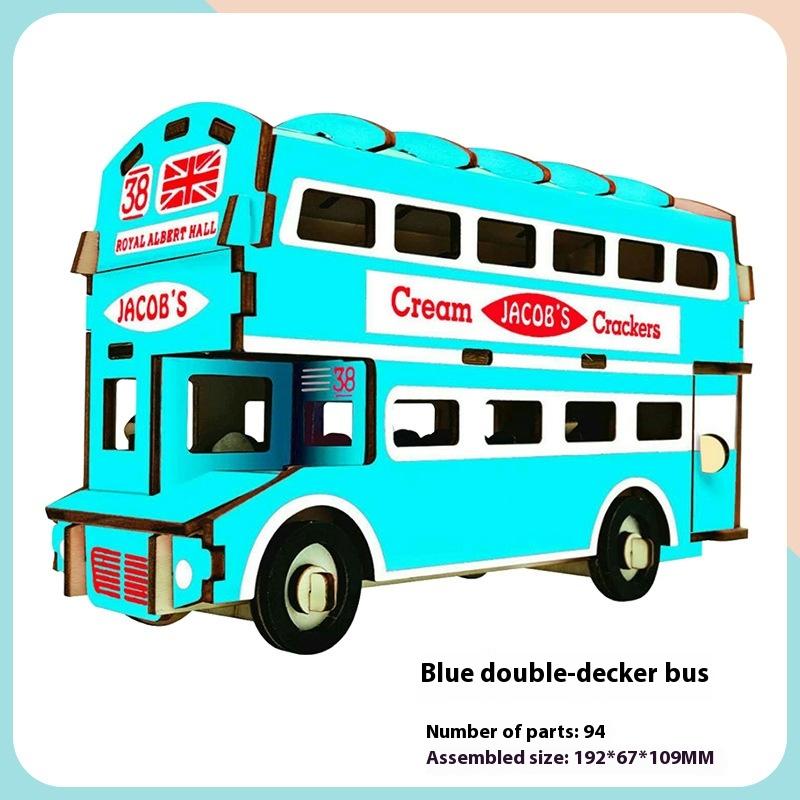 Children's Wooden 3D Puzzle Car Model Ornaments DIY Children's Educational Handmade Toys