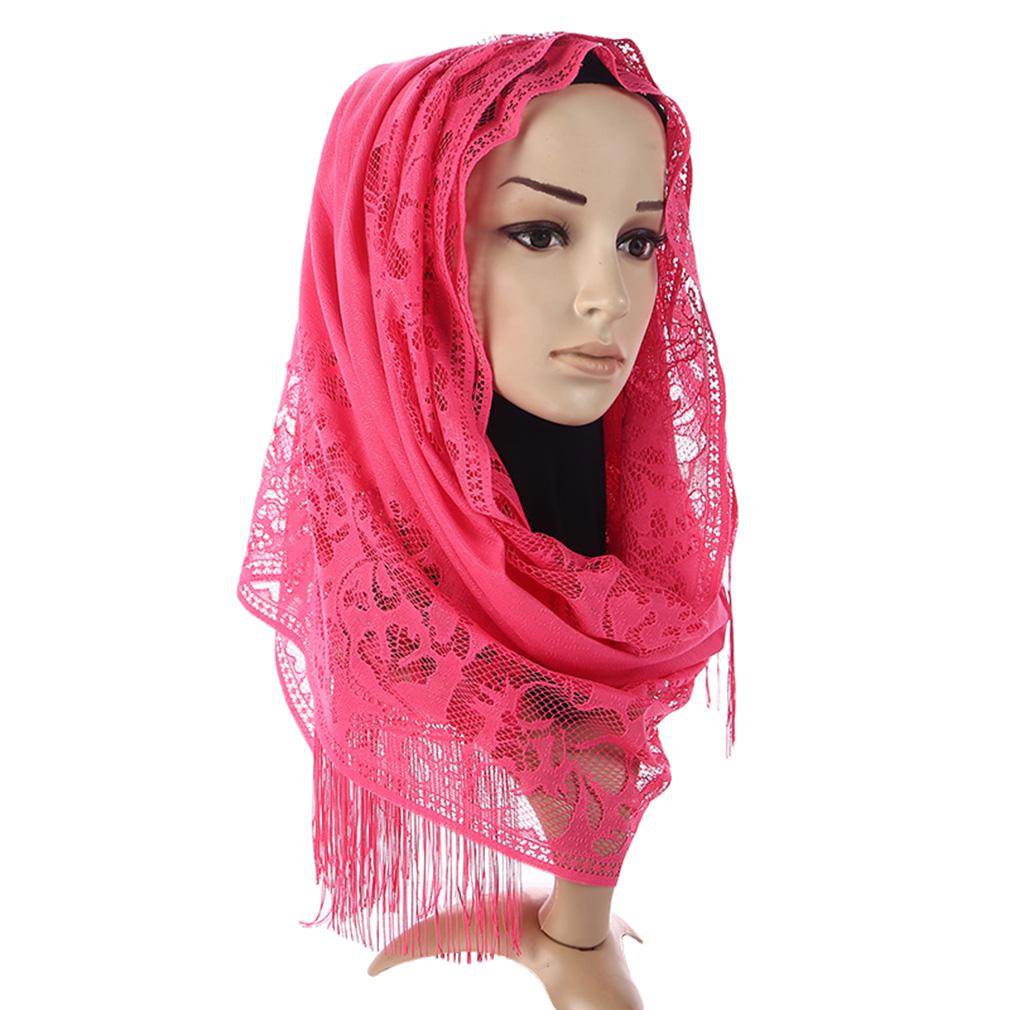 60x170cm Lace Fringe Hijab, Headscarf Shawl for Women