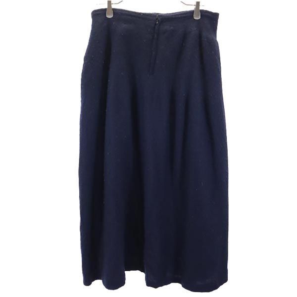 Yohji Yamamoto made in Japan wool Long skirt 2 Navy system Back zip Women Used