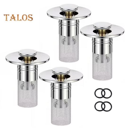 1/2/4 Sets Leakage Stopper Stainless Steel Floor Drain Filter Bathroom Sink Stopper Drain Stopper Filter Bathtub Drain Hair Catcher