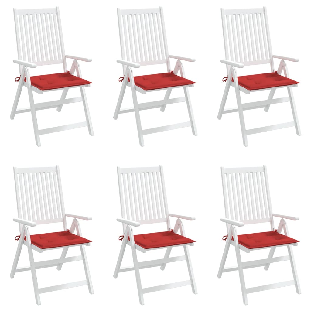 Garden Chair Cushions 6 Pcs Red 50x50x4 Cm Oxford Fabric