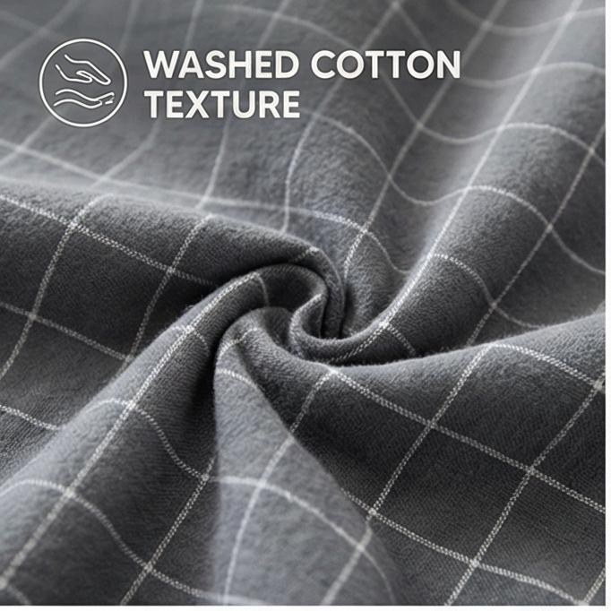Plaid Print Washable Cotton Summer Cooling Quilt Lightweight Breathable Machine Washable for Student Dorms Single Double Beds Air Conditioner Rooms