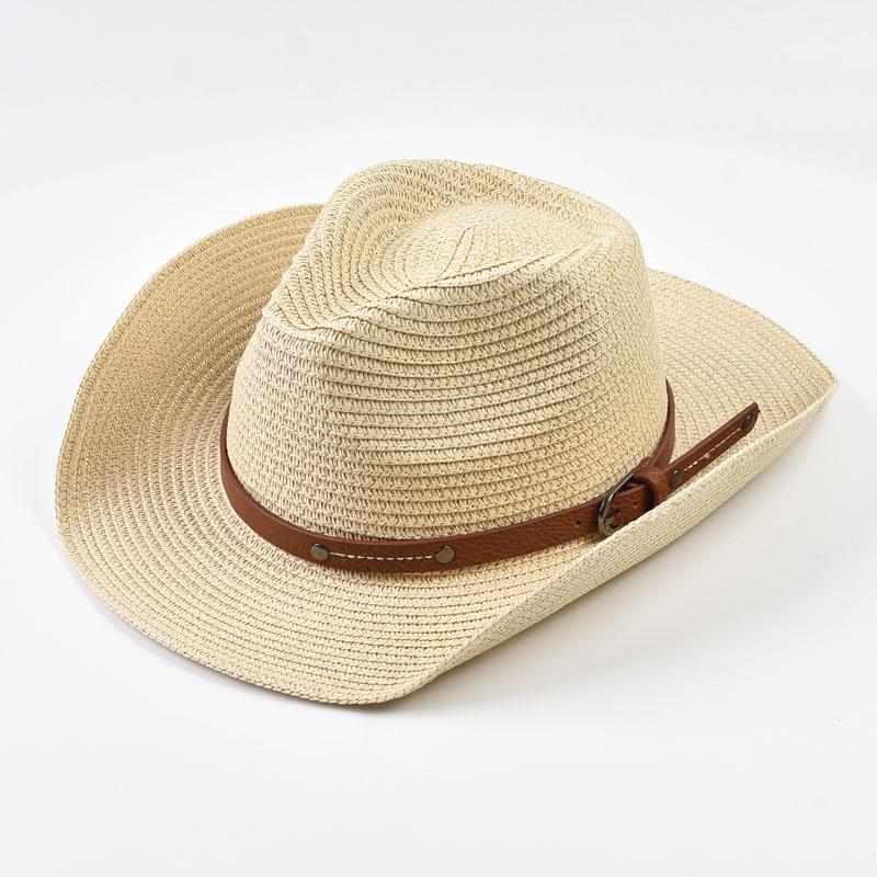 

Summer Panama Straw Hats for Women Men Outdoor Wide Brim Travel Beach Sun Hat One Size бежевий