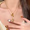 Ancient Gold Chiseled Good Thing Peanut Pumpkin Pendant Necklace, New Chinese Style, Carrot Money Bag Zircon Neck Chain