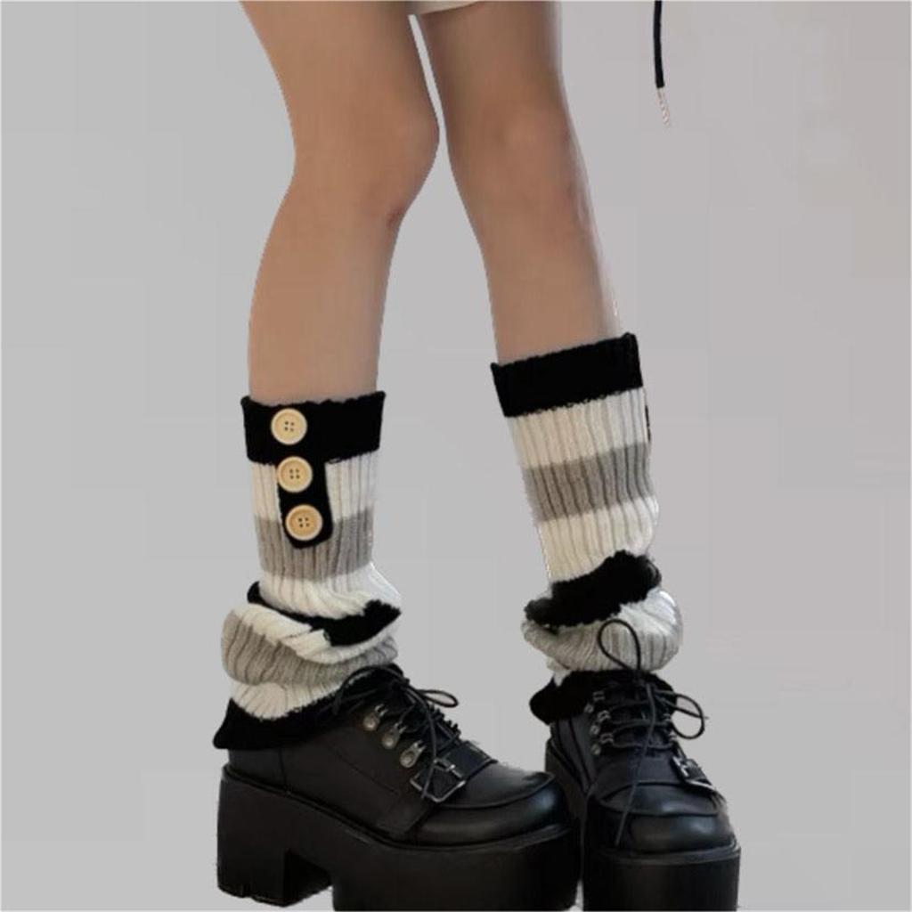 Button Leg Warmers for Women Winter Warm Knit Leg Warmers Sweet Long Leg Socks Fashion Leg Sleeve Streetwear Gifts