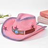 Ethnic style hat men's and women's big-brimmed straw hats show their faces, small western cowboy hats, summer outdoor sunscreen sun hats