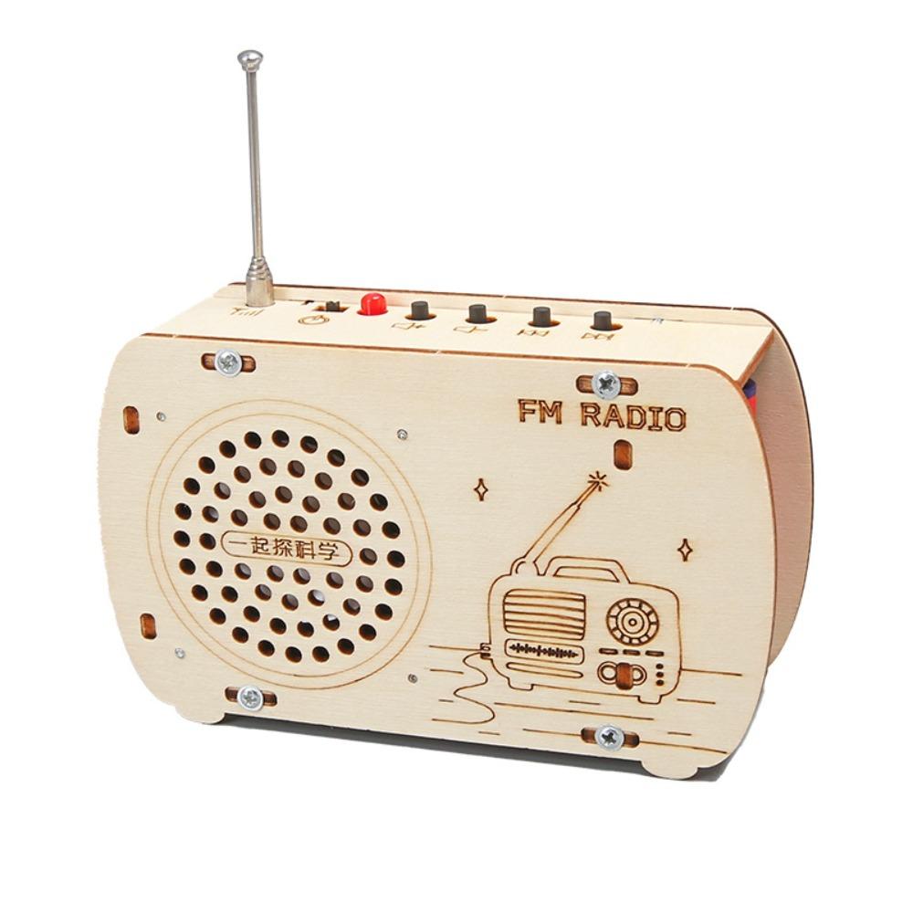 DIY Craft Wood Radio Material Set Wooden Scientific Training Experimental Kits Science Education