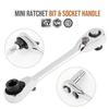 1/4 Inch Drive Tool, 72 Tooth Ratchet, Mini Double Ended Ratchet Wrench Quick Release Socket Set Hex Torque Tool for Automotive