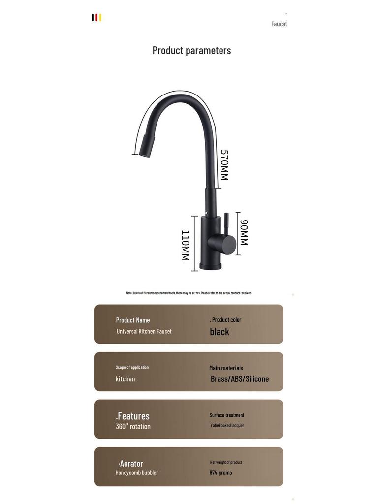 Stainless Steel Rotatable Kitchen Faucet for Sink with Hot & Cold Water